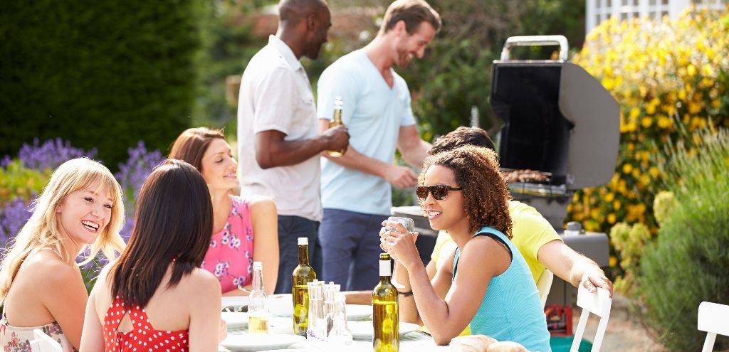 patio wine drinking